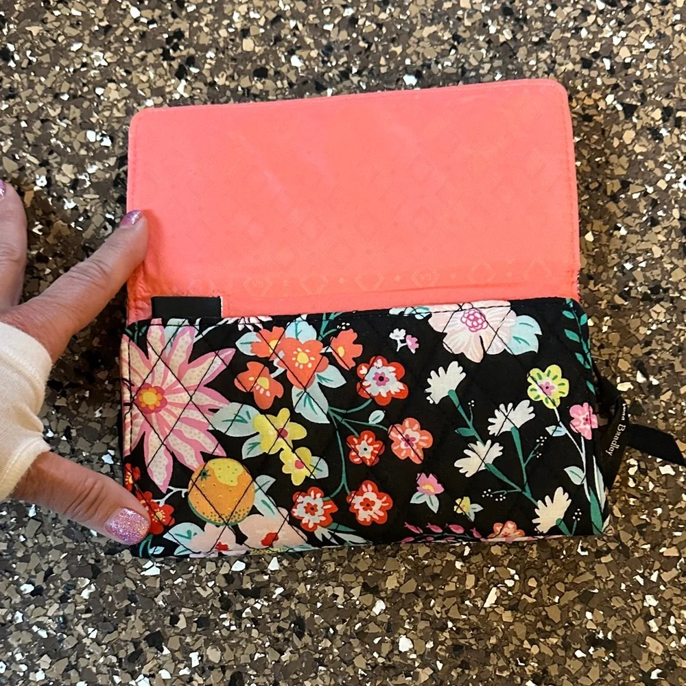 Vera Bradley Black Floral Crossbody Bag with Matching wallet